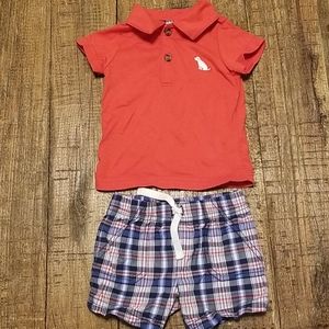 Simple Joy's red white and blue plaid short set